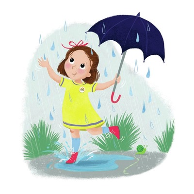 rain-girl-with-umberella-snail-puddle-melanie-mitchell-jpg