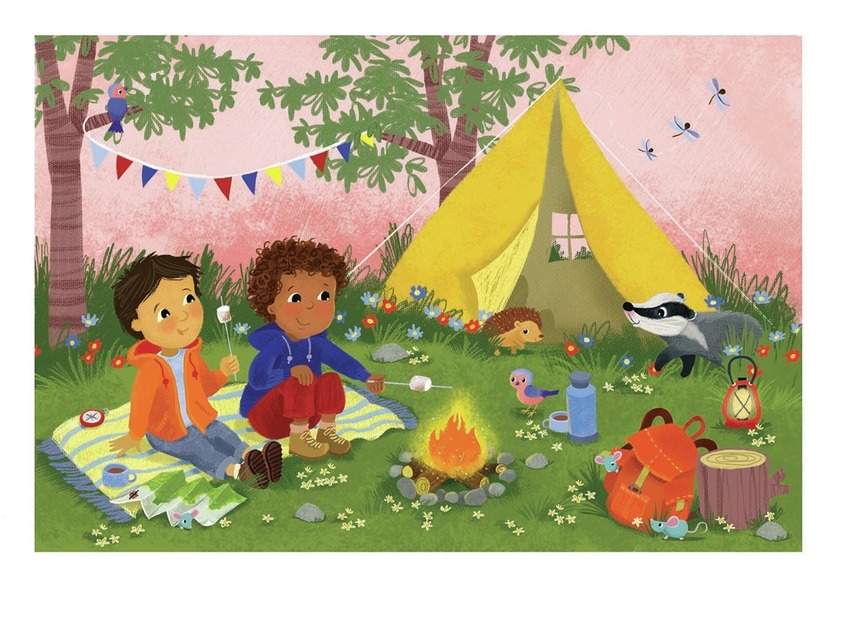 camping boys tent, badger, hedghog,  fire melaniemitchell psd.jpg