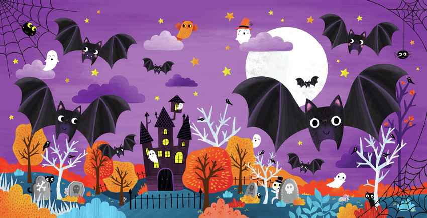 Bats Halloween pumpkins spooky haunted house.jpg