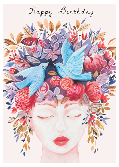 birthday-lady-floral-headdress-birds-watercolour-jpg