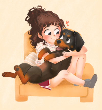 girl-and-dog-png