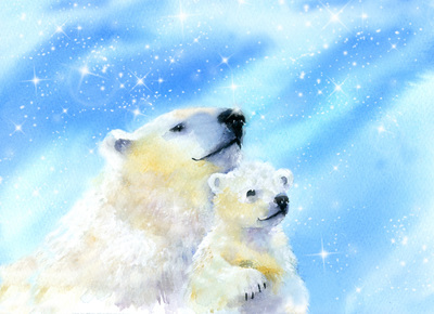 polar-bear-and-cub-stars-jpg