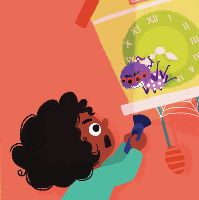 girl-home-clock-spider-spider-web-flashlight-jpg