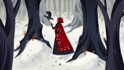 song-single-cover-girl-forest-fairy-tales-raven-little-red-riding-hood-jpg