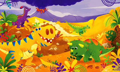 dinosaur-trex-ankiloaurus-triceratops-rainforest-jpg