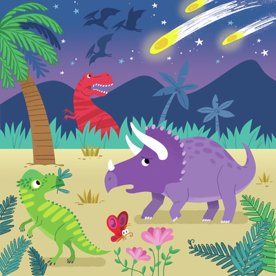 dinosaurs-dinos-triceratops-trex-pachycephalosaurus-asteroid-cretaceous-extintion-night-jpg