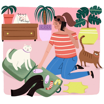 pearson-school-textbook-spot-illustration-holiday-holiday-packing-cat-lady-advocate-art-jpg