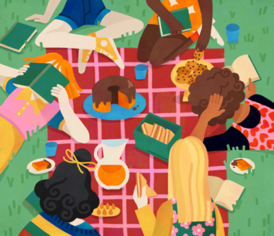picnic-food-book-club-cake-juice-friends-girls-cookies-grass-png