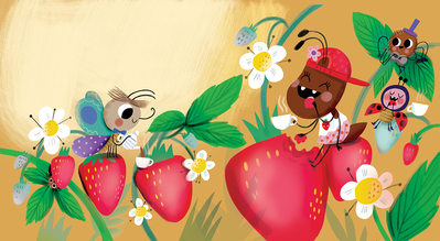 ant-strawberries-garden-flowers-ladybug-spider-butterfly-teatime-jpg