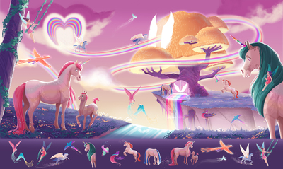 itsme-puzzle-seek-and-find-magic-fantasy-pegasus-unicorn-fairies-bird-paradise-tree-portal-phoenix-rainbow-waterfall-jpg