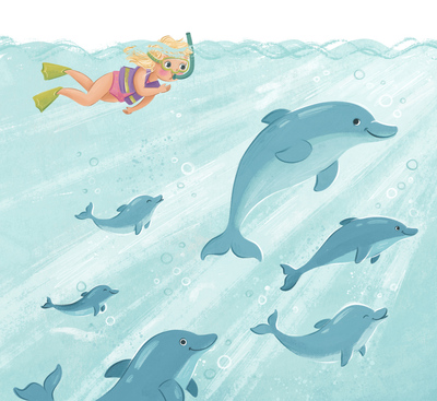 swimming-underwater-dolphins-summer