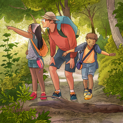 wlak-with-dad-in-the-wood