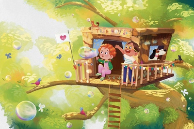 kids-treehouse-bubbles-landscape