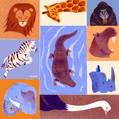 animals-safari-africa-lion-giraffe-monkey-zebra-rhino-hippo-elephant-ostrich-alligator