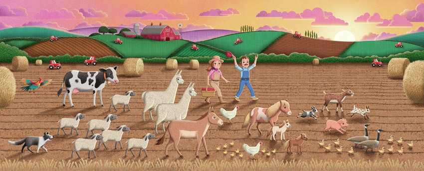 Ten Little Tractors Farmer and Animals