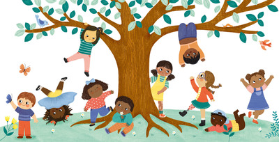 kids-tree-playing