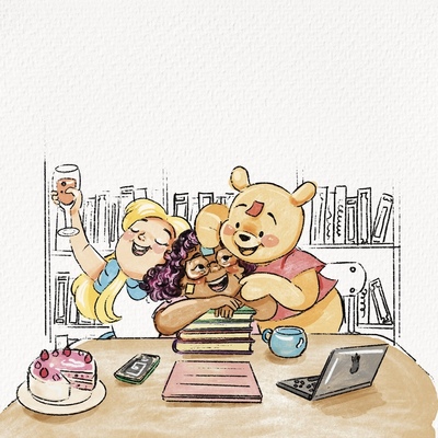 girl-with-her-disney-friends