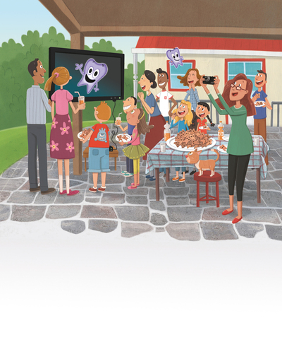ghost-tooth-party-courtyard-mom-girl-guests-tooth-laughter-jpg