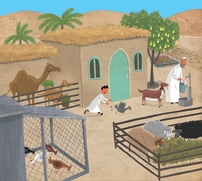 grandfather-s-garden-animals-boy-grandfather-goat-sheep-camel-garden-farm-chicken-jpg