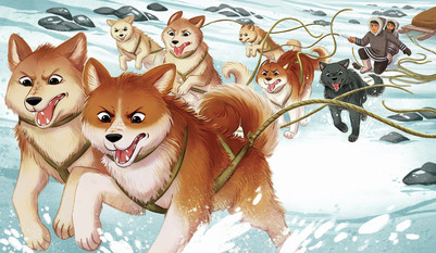 dog-sledding-when-bear-attacks-danger-inuit-native-american-arctic-winter
