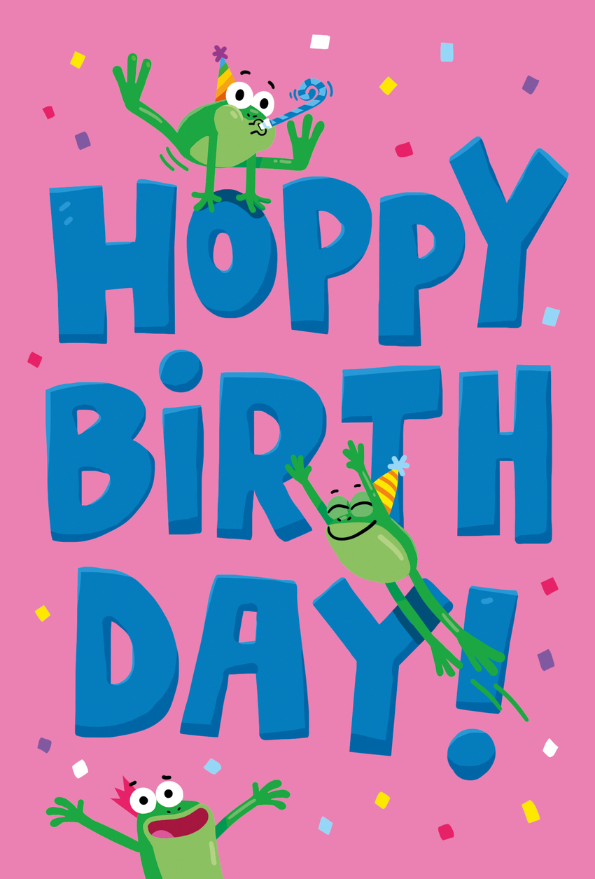 Hoppy Birthday frogs