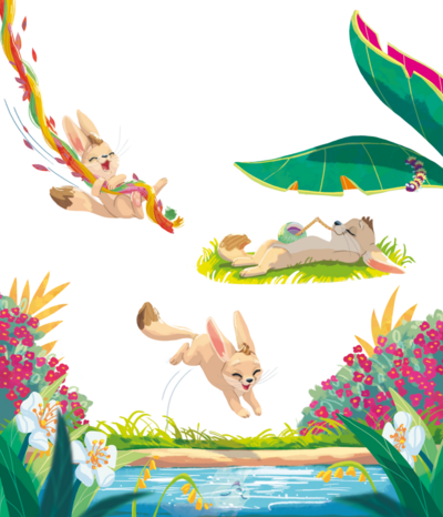 desert-fox-fennec-jungle-swim-play-png