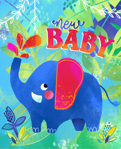 mr1520-baby-elephant-jungle-bright-colours-leaf-tree-water-animals-jpg