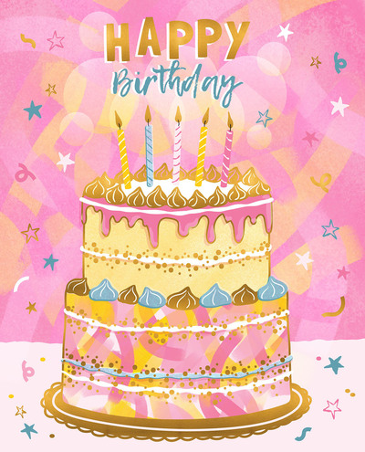 mr1624-happy-birthday-cake-candles-pink-blue-yellow-gold-texture-stars-jpg
