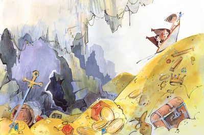 girl-boy-adventure-gold-treasure-cave