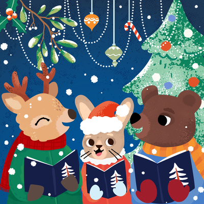 christmas-holidays-winter-snow-carol-animals-holly-ornaments-singing