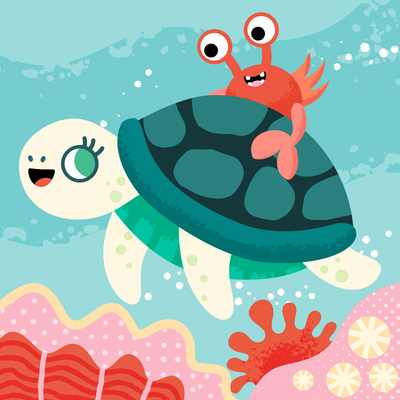 sea-ocean-turtle-crab-animal-animals-underwater-marine-dive-coral-nature-board-book