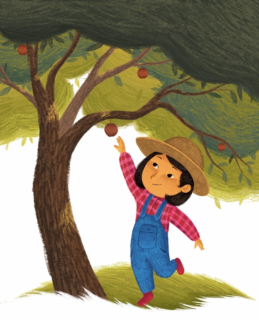Girl_picking_apple_tree_pencil.jpg.JPG