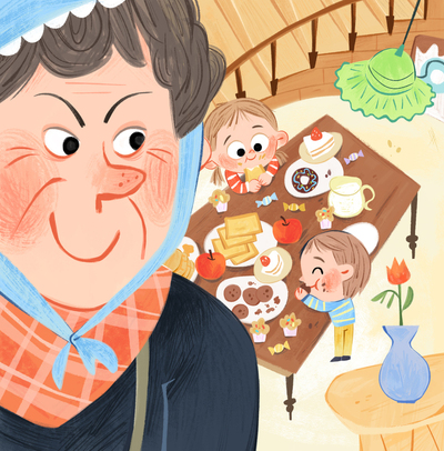 boy-girl-grandmother-witch-gourmet-food-candy-indoor-jpg