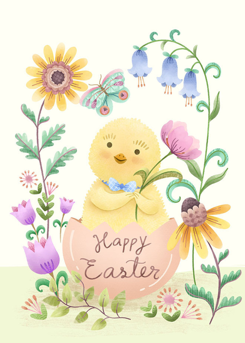 Easter_chick_Bluebell Butterfly.jpg