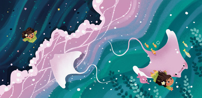 children-picture-book-illustration-dreamy-ocean-fish-manta-ray-doves-fantasy-character-underwater-jpg