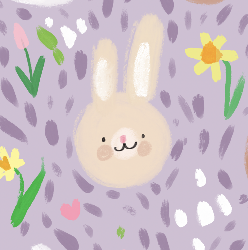 Rabbit Tulips Pattern