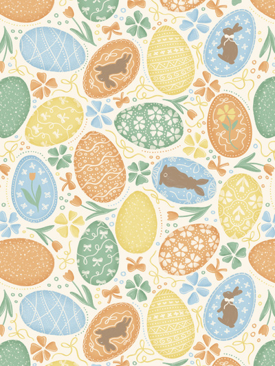 easter-eggs-bunny-flowers-tulips-ribbon