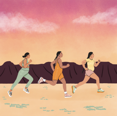 running-women-sunrise-png